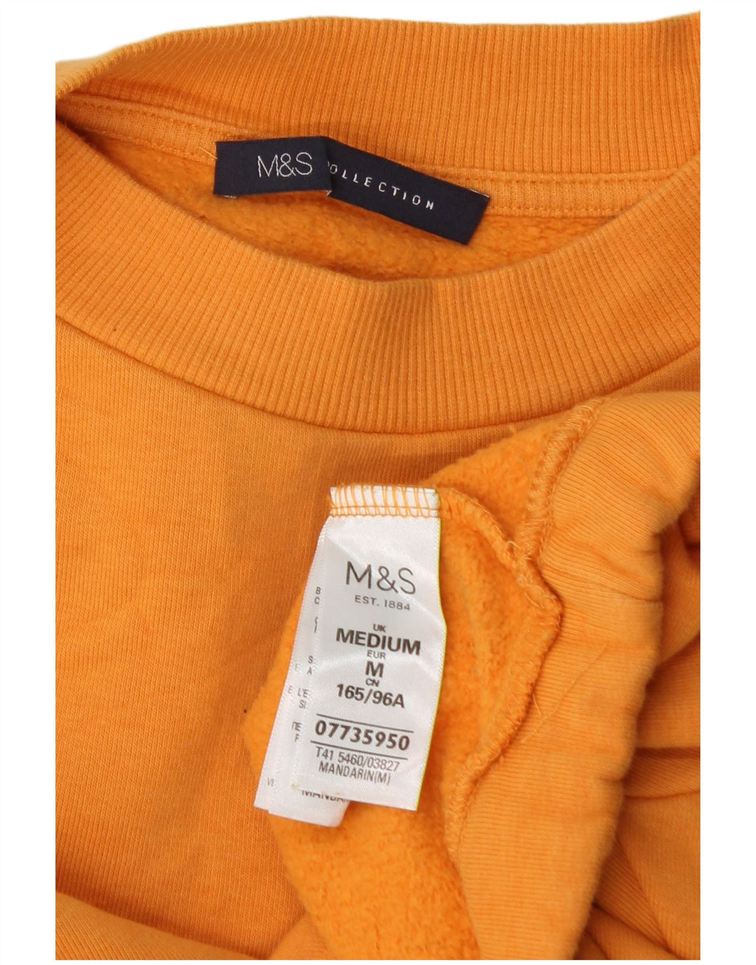Marks & Spencer Womens Oversized Crop Sweatshirt Jumper UK 14 Medium Orange
