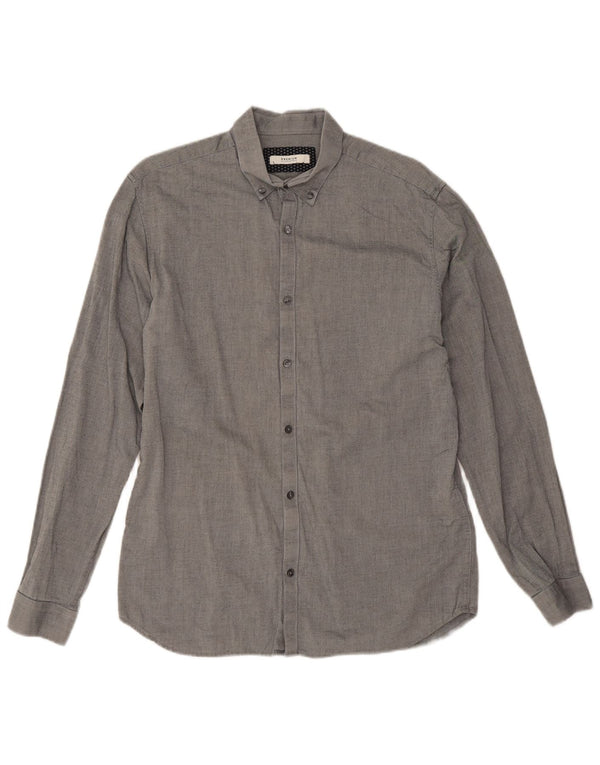 Jack & Jones Mens Premium Shirt Size 42 Large Grey Pinstripe Cotton