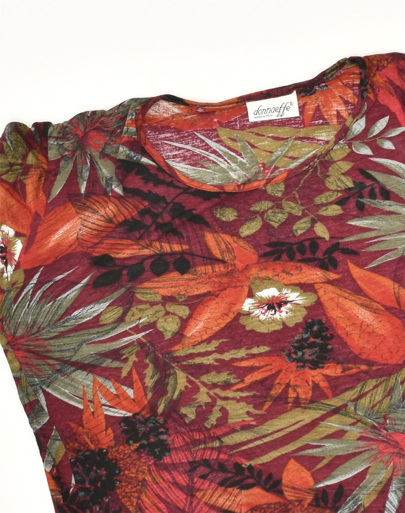 VINTAGE Womens T-Shirt Top UK 12 Medium Multicoloured Floral Cotton | Vintage Vintage | Thrift | Second-Hand Vintage | Used Clothing | Messina Hembry 