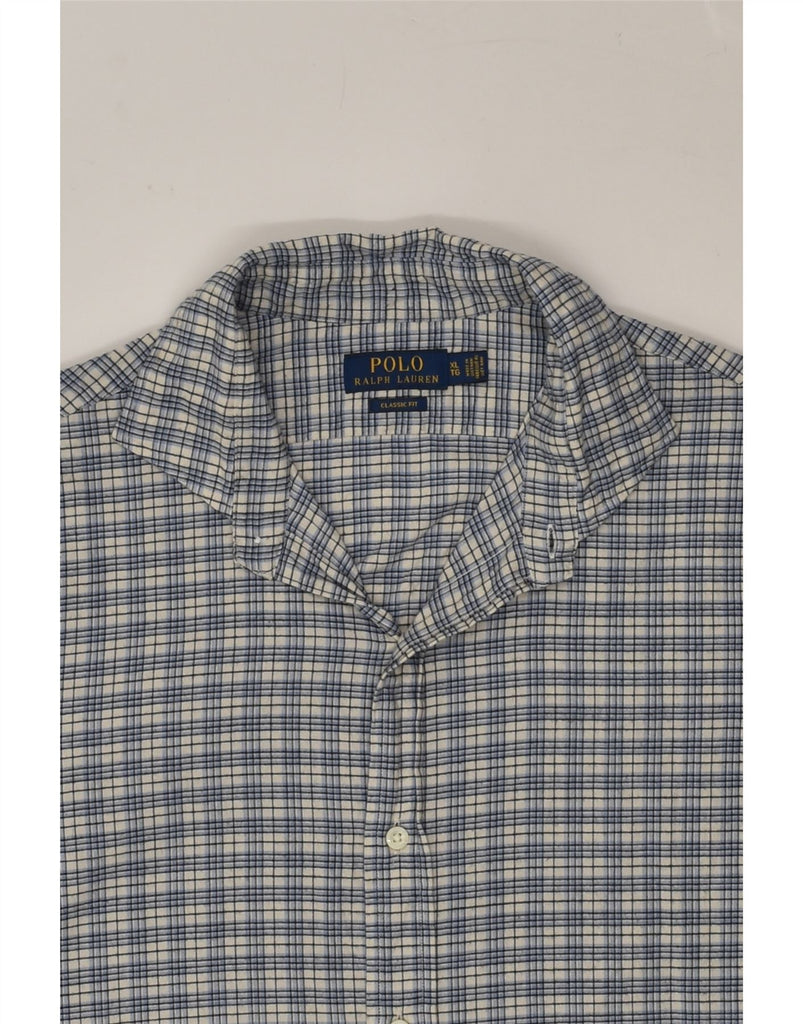 POLO RALPH LAUREN Mens Classic Fit Shirt XL Blue Check Cotton | Vintage Polo Ralph Lauren | Thrift | Second-Hand Polo Ralph Lauren | Used Clothing | Messina Hembry 