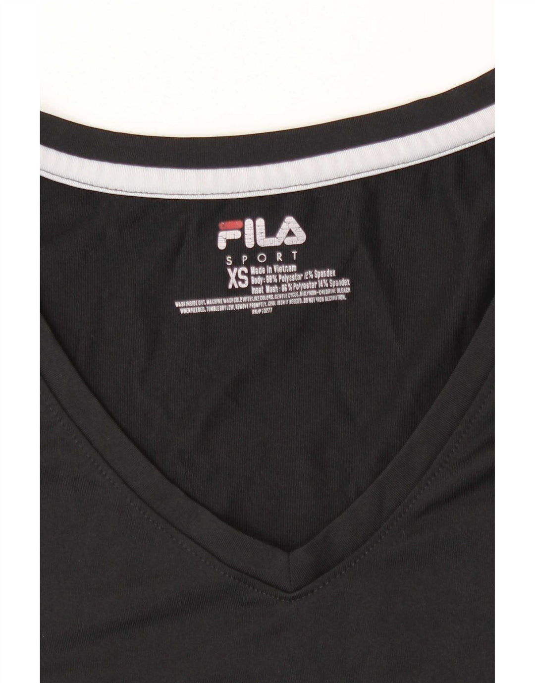 Fila Womens T-Shirt Top UK 6 XS Black Polyester