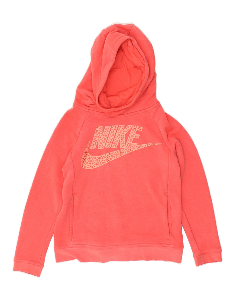 NIKE Girls Graphic Hoodie Jumper 10-11 Years Medium  Red | Vintage Nike | Thrift | Second-Hand Nike | Used Clothing | Messina Hembry 