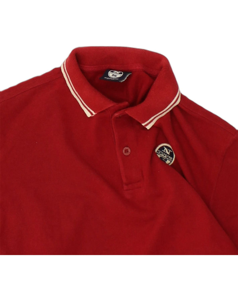 NORTH SAILS Boys Long Sleeve Polo Shirt 13-14 Years Red Cotton | Vintage North Sails | Thrift | Second-Hand North Sails | Used Clothing | Messina Hembry 