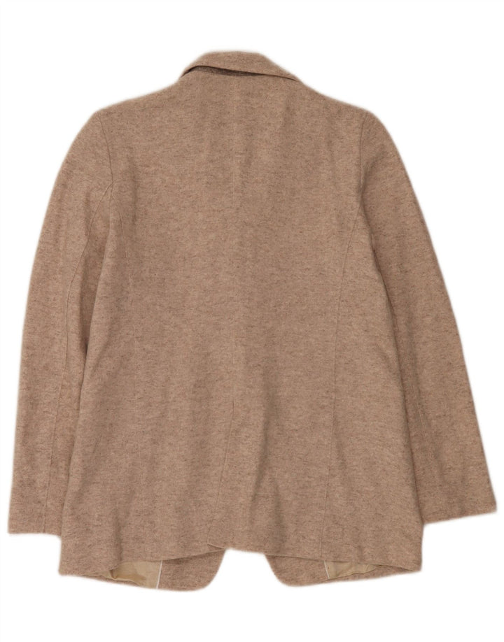Massimo Dutti Womens Knit 1 Button Blazer Jacket EU 38 Small Beige Flecked