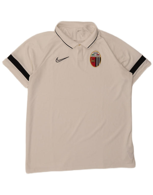 Nike Mens  Ascoli Calcio 1898 Polo Shirt XL White Colourblock Polyester