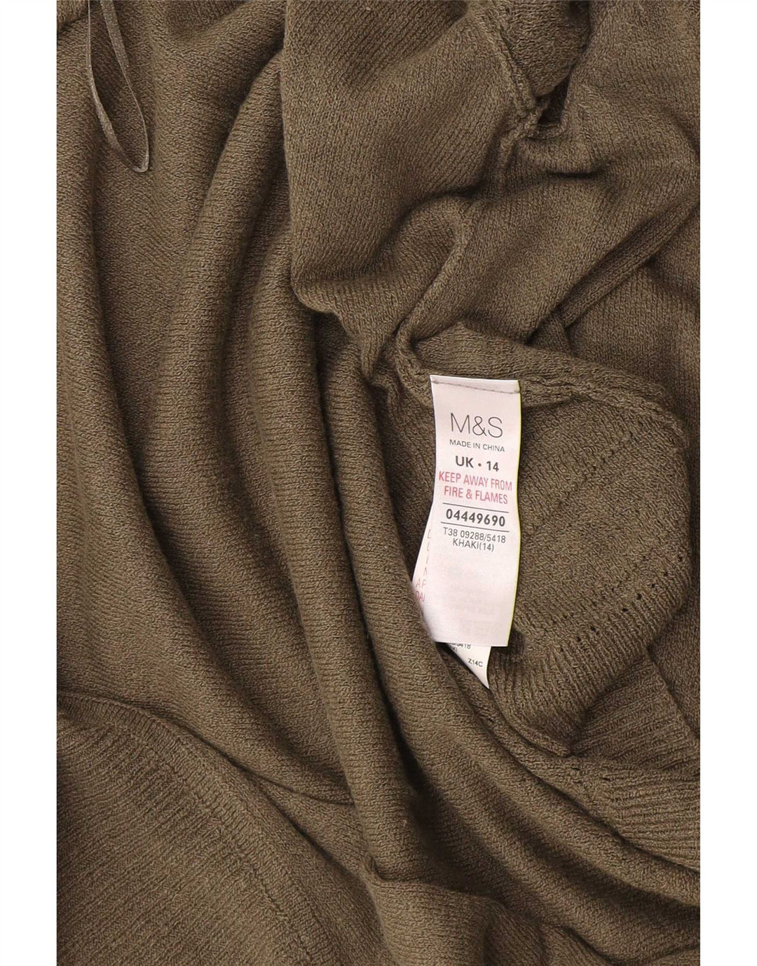 Marks & Spencer Womens Short Sleeve Cardigan Sweater UK 14 Medium Khaki