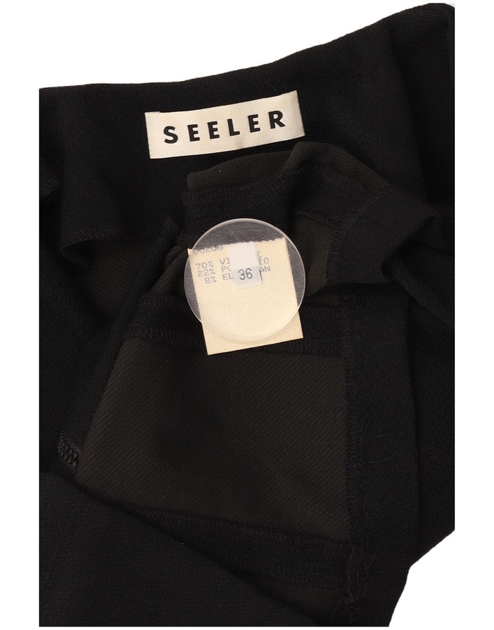 Seeler Womens Short Sleeve Shirt Blouse EU 36 Small Black Viscose