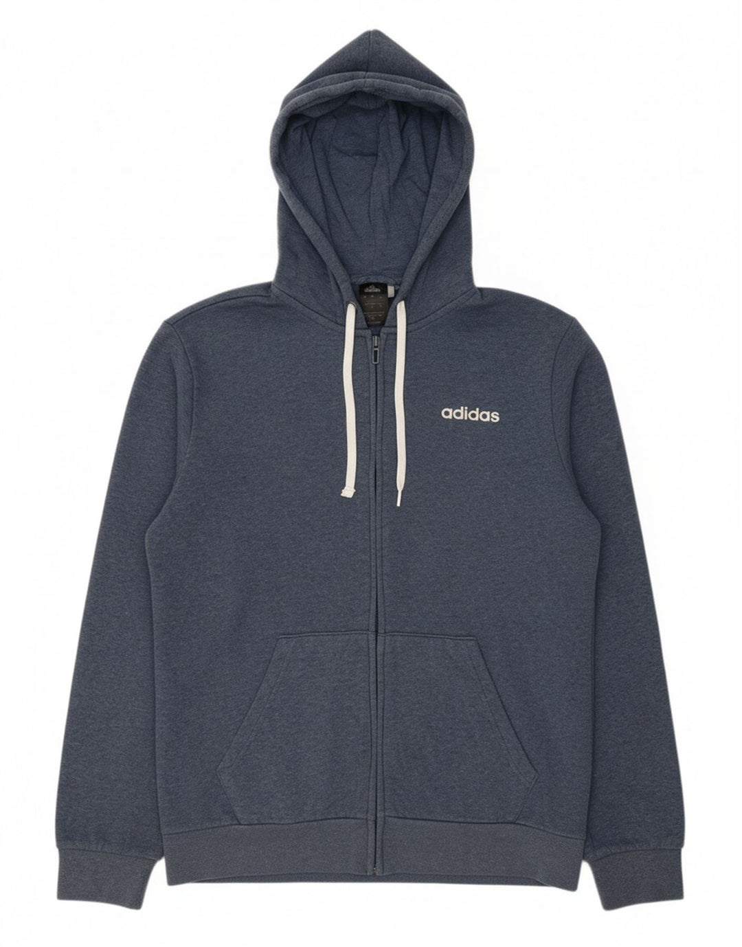 ADIDAS Mens Graphic Zip Hoodie Sweater Medium Navy Blue Cotton