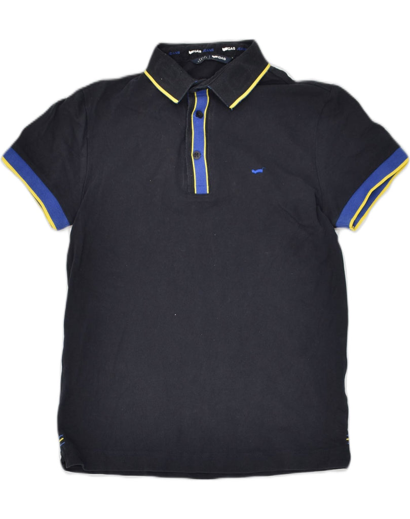 GAS Mens Polo Shirt XS Navy Blue Cotton | Vintage Gas | Thrift | Second-Hand Gas | Used Clothing | Messina Hembry 