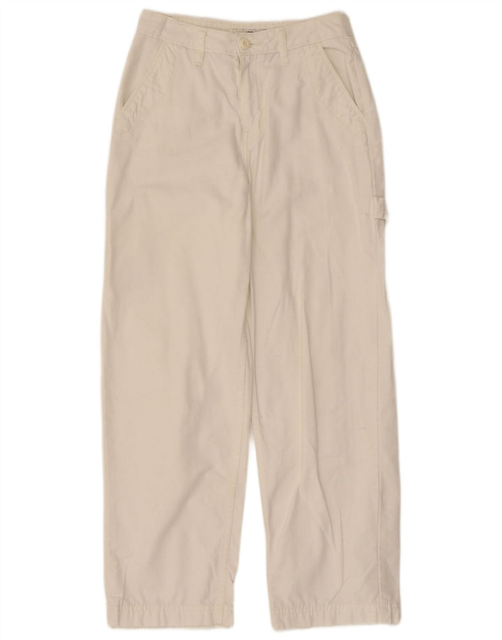 Vans Womens Straight Cargo Trousers W25 L27 White Cotton