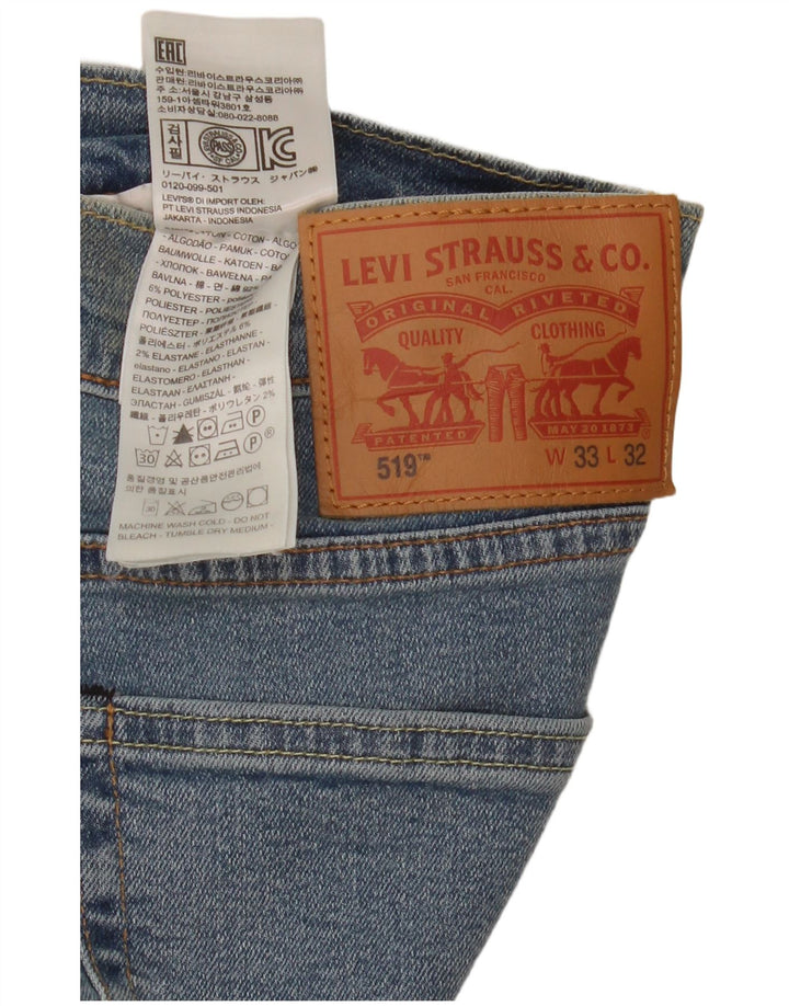 Levi's Mens 519 Skinny Jeans W33 L32 Blue Cotton