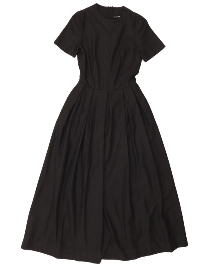 Massimo Dutti Womens Maxi Dress EU 34 2XS Black Wool