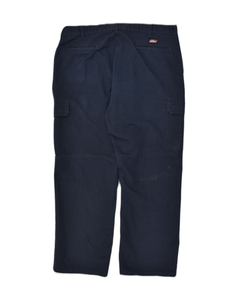 DICKIES Mens Straight Cargo Trousers W40 L29 Navy Blue Polyester | Vintage Dickies | Thrift | Second-Hand Dickies | Used Clothing | Messina Hembry 