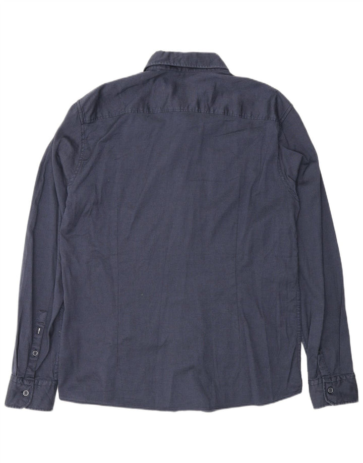 Joop Mens Shirt Large Navy Blue Cotton