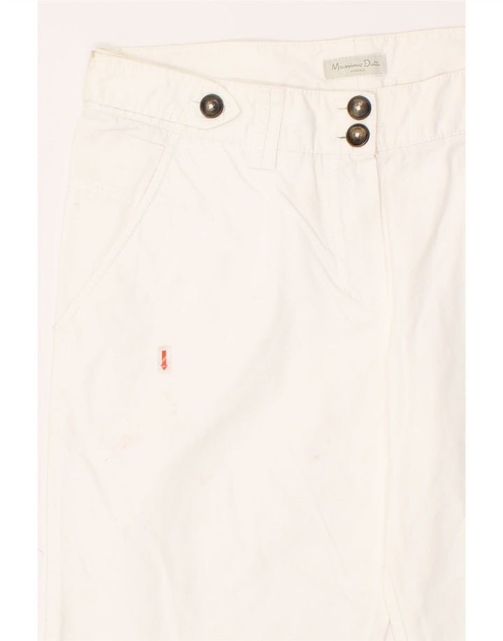MASSIMO DUTTI Womens Straight Casual Trousers W30 L30  White Cotton Vintage Massimo Dutti and Second-Hand Massimo Dutti from Messina Hembry 