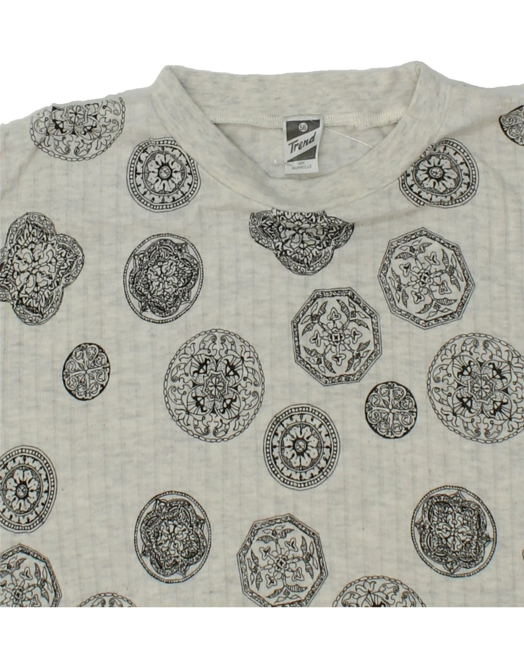 TREND Mens Graphic T-Shirt Top IT 56 XL Grey Cotton Vintage Trend and Second-Hand Trend from Messina Hembry 