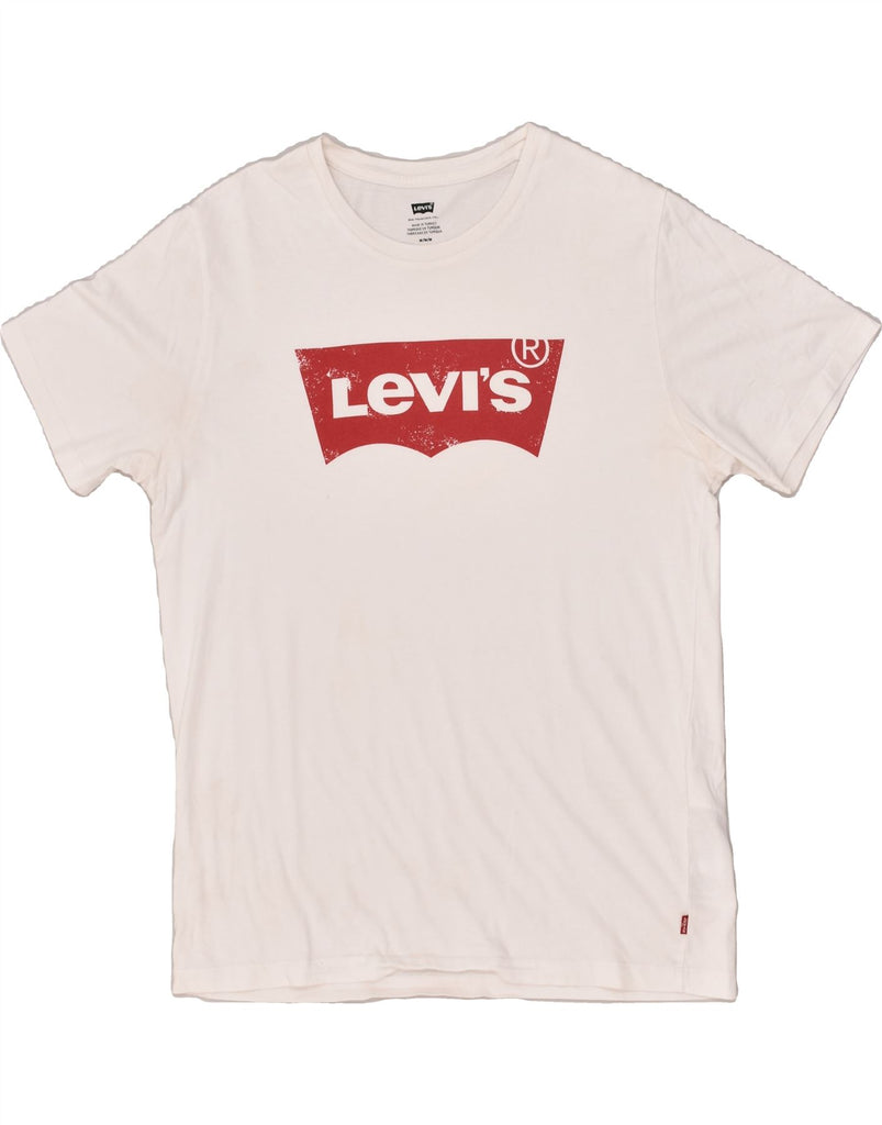 LEVI'S Mens Graphic T-Shirt Top Medium White Cotton | Vintage Levi's | Thrift | Second-Hand Levi's | Used Clothing | Messina Hembry 