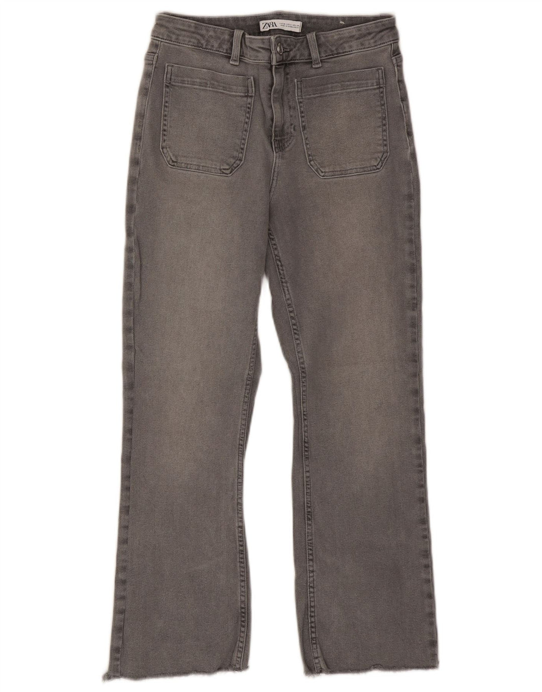 Zara Womens Cropped Jeans EU 38 Small W28 L25 Grey Cotton