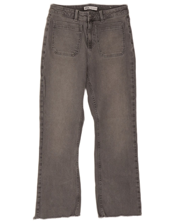 Zara Womens Cropped Jeans EU 38 Small W28 L25 Grey Cotton