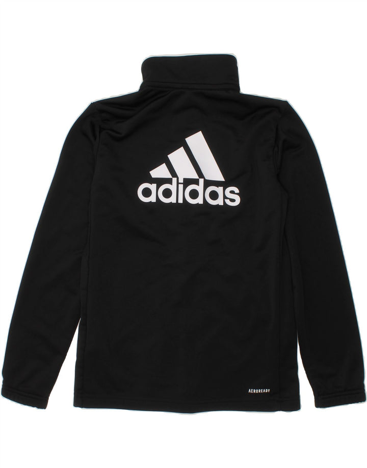 ADIDAS Boys Aeroready Graphic Tracksuit Top Jacket 9-10 Years Black Vintage Adidas and Second-Hand Adidas from Messina Hembry 