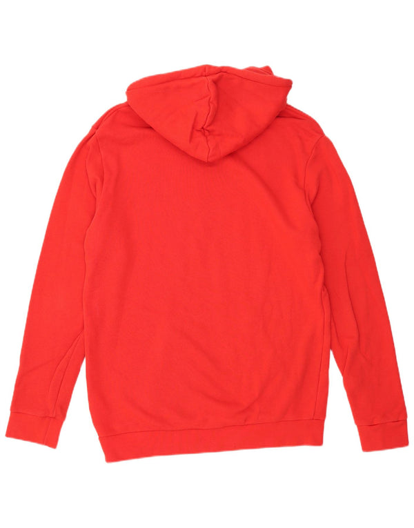 Adidas Mens Graphic Hoodie Jumper Medium Red Cotton
