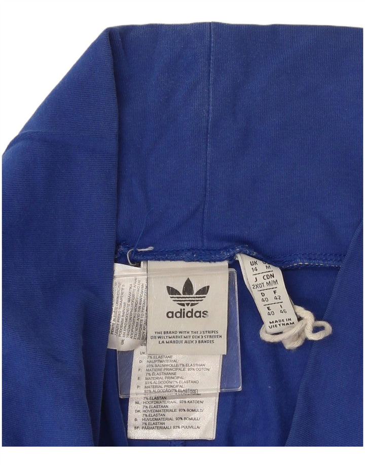 Adidas Womens Graphic Leggings UK 14 Medium Blue Cotton