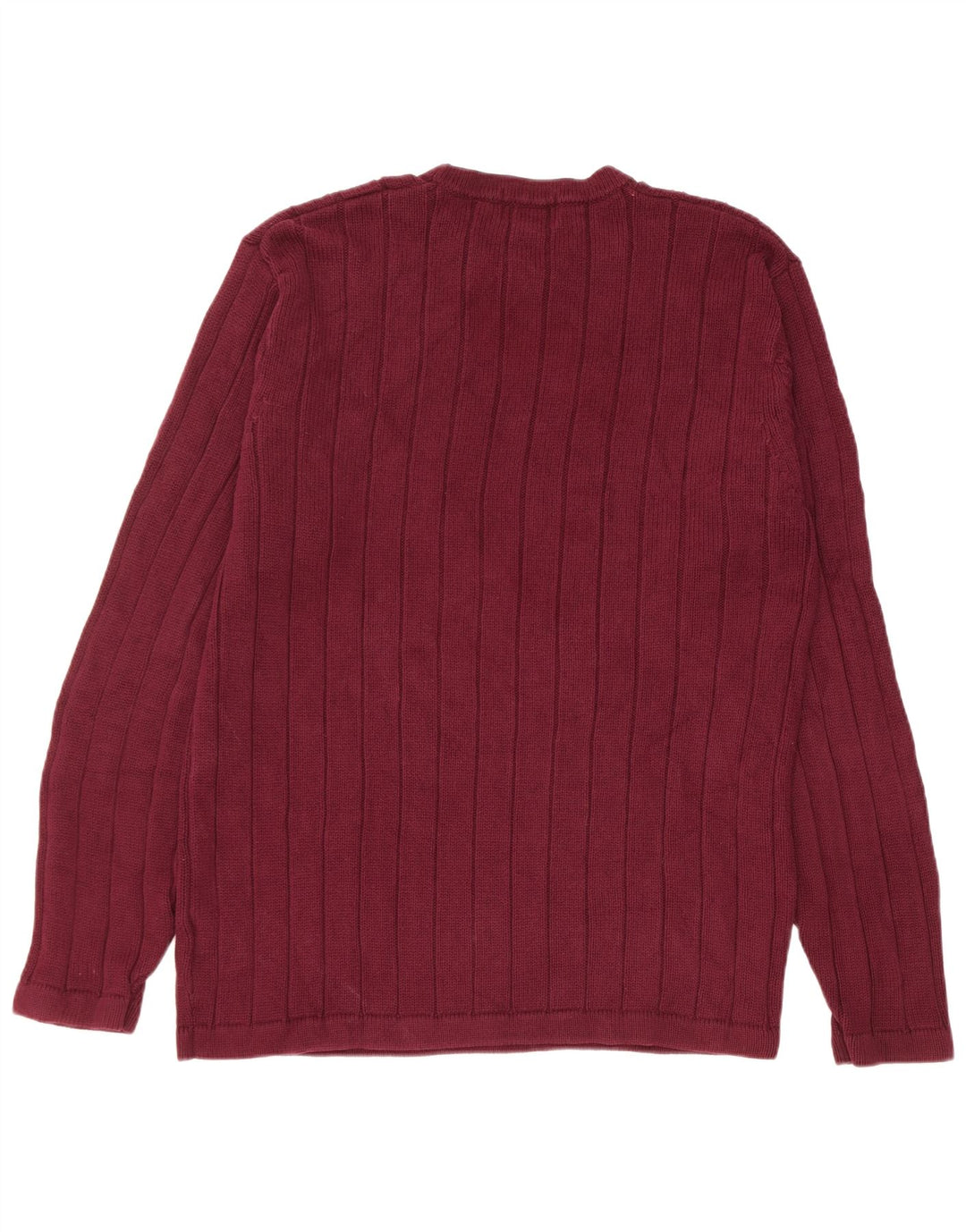 Eddie Bauer Mens Tall Crew Neck Jumper Sweater Medium Burgundy Cotton
