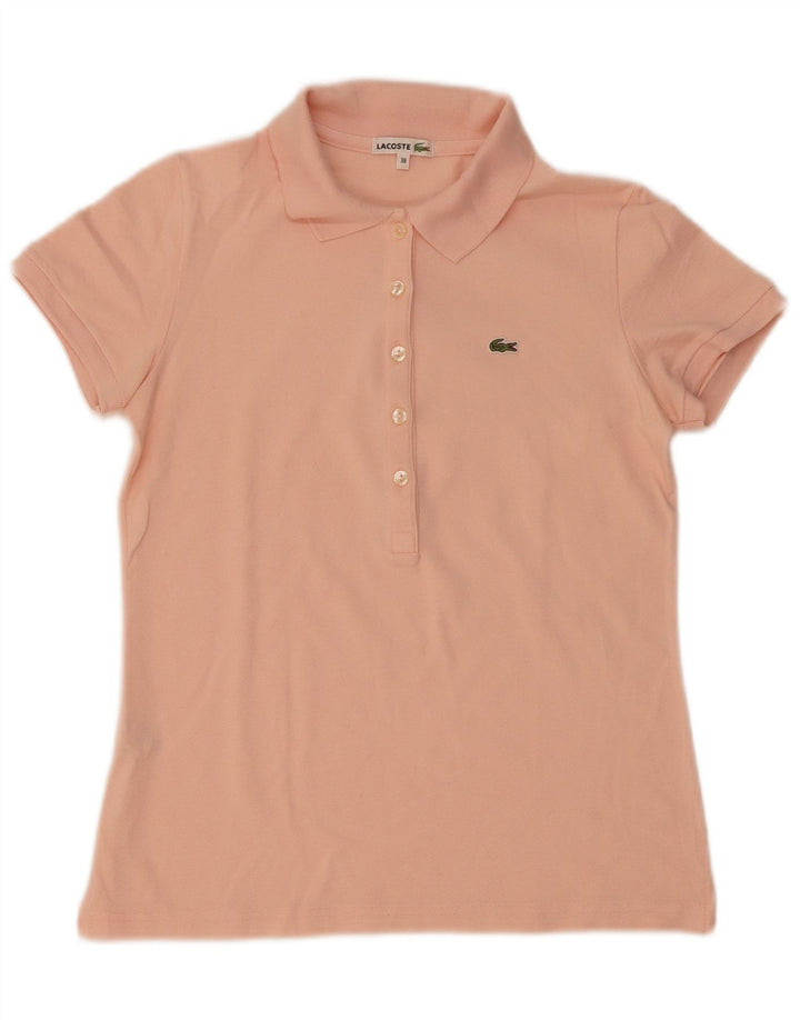 Lacoste Womens Polo Shirt Size 38 Medium Pink Cotton