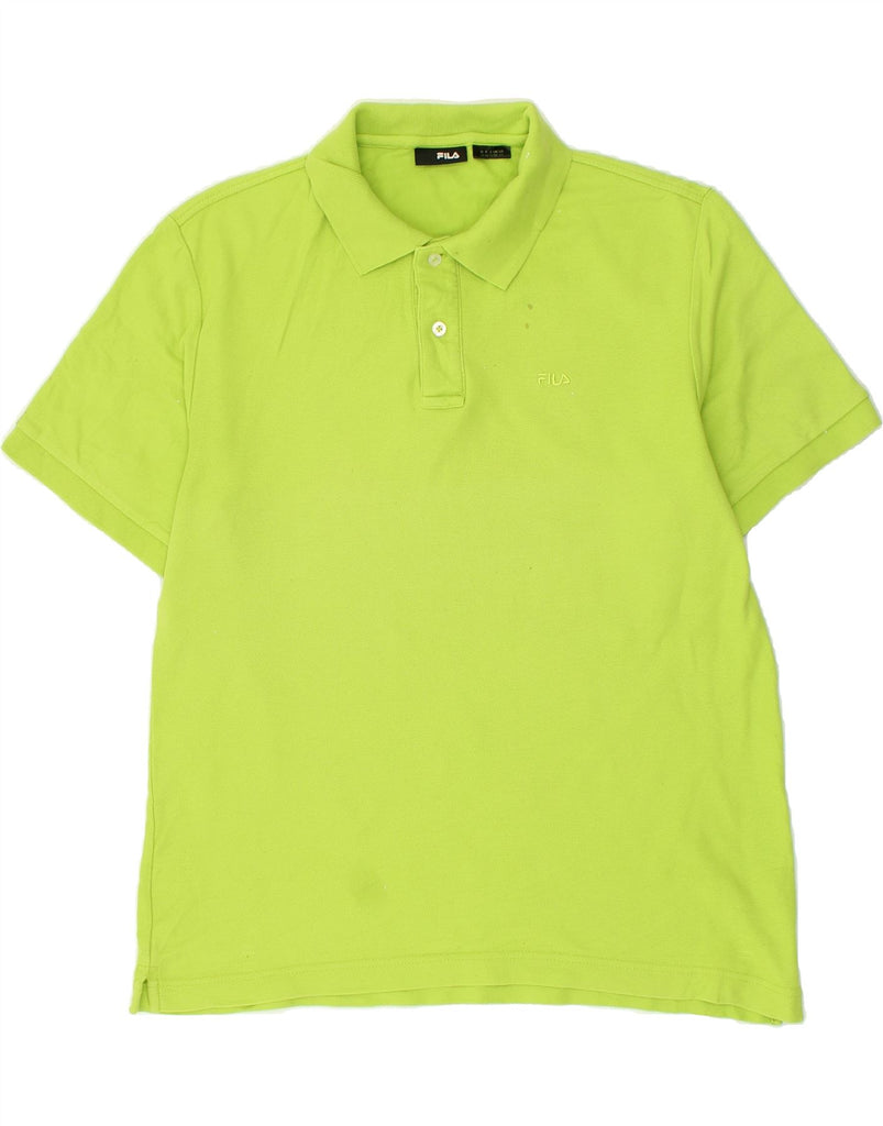 FILA Mens Polo Shirt Medium Green Cotton Vintage Fila and Second-Hand Fila from Messina Hembry 