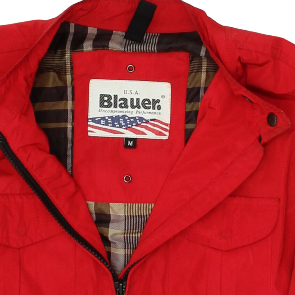 Blauer Womens Red Polyester Utility Jacket | Vintage High End Designer Coat VTG | Vintage Messina Hembry | Thrift | Second-Hand Messina Hembry | Used Clothing | Messina Hembry 