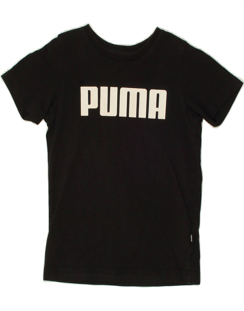 PUMA Boys Graphic T-Shirt Top 5-6 Years Black Cotton | Vintage Puma | Thrift | Second-Hand Puma | Used Clothing | Messina Hembry 