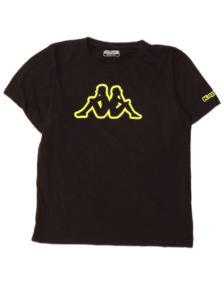 Kappa Mens Graphic T-Shirt Top Medium Black Cotton