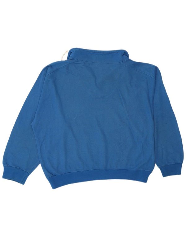 Vintage Womens Oversized Graphic Sweatshirt Jumper UK 14 Medium Blue