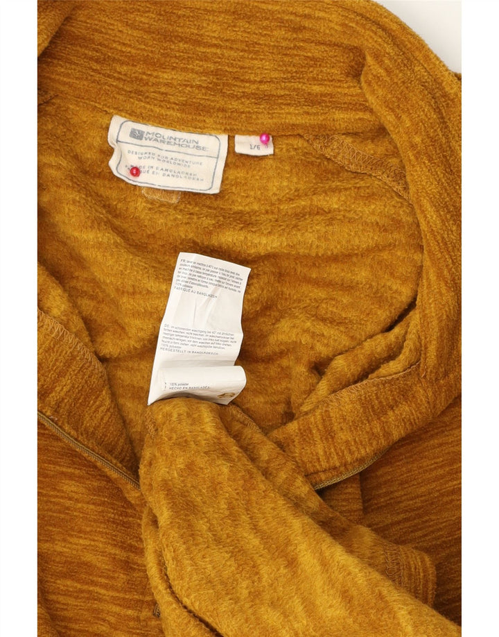 Mountain Warehouse Mens Zip Neck Fleece Jumper Large Yellow Flecked