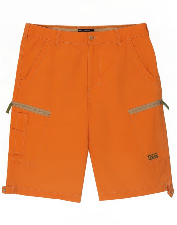 Sea Barrier Mens Cargo Shorts Large W36 Orange Cotton