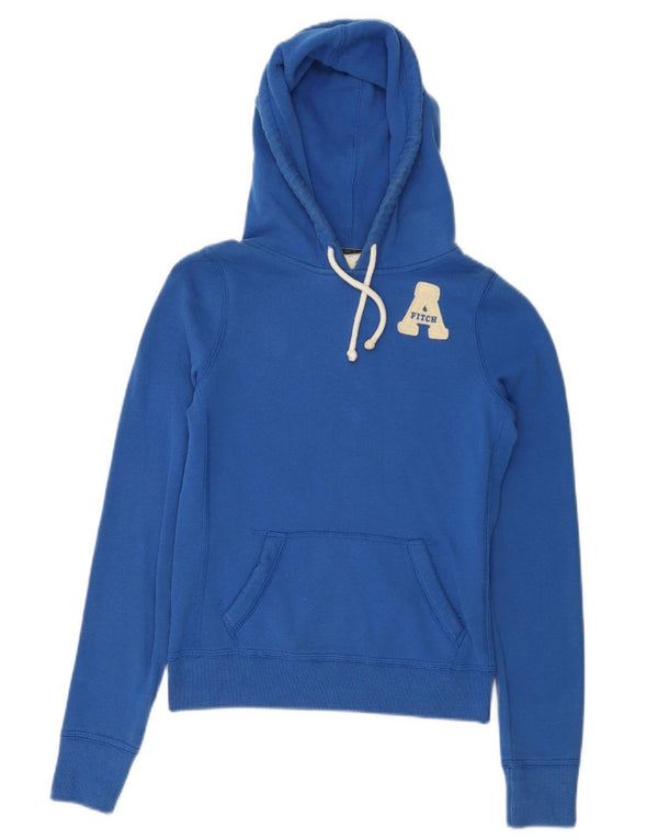 ABERCROMBIE & FITCH Womens Hoodie Jumper UK 10 Small Blue Cotton