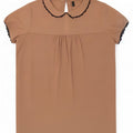 Benetton Womens Blouse Top UK 10 Small Beige Polyester