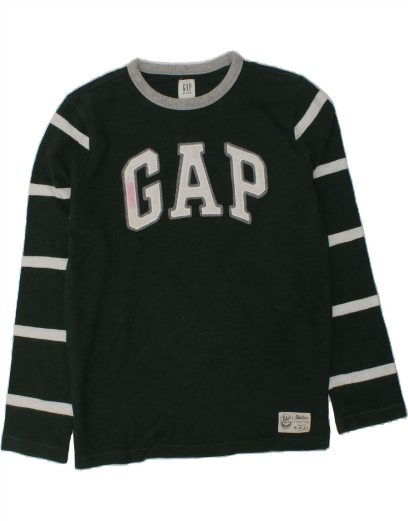 GAP Boys Graphic Top Long Sleeve 9-10 Years Large Green Cotton | Vintage Gap | Thrift | Second-Hand Gap | Used Clothing | Messina Hembry 