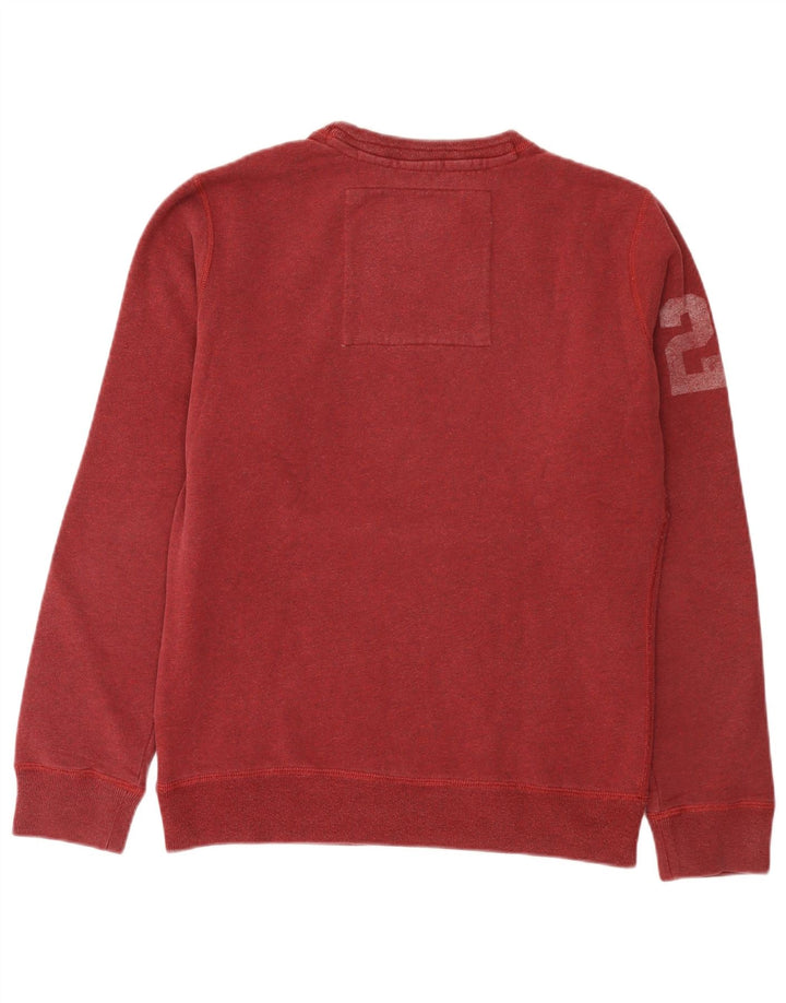 Superdry Mens Graphic Sweatshirt Jumper Medium Burgundy Cotton