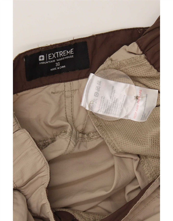 Mountain Warehouse Womens Straight Cargo Trousers W30 L31 Beige Nylon