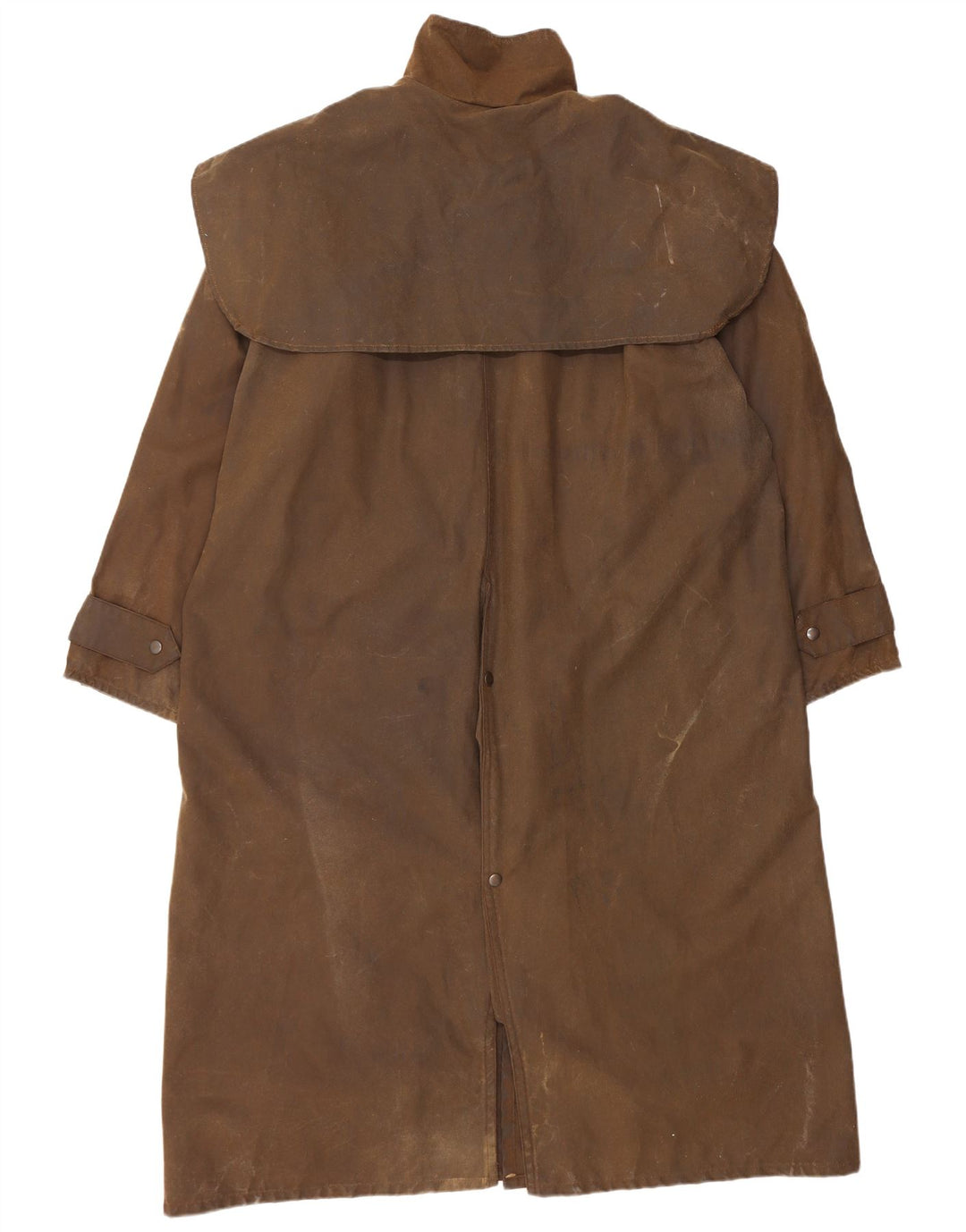 Vintage Mens Waxed Cotton Overcoat UK 40 Large Brown