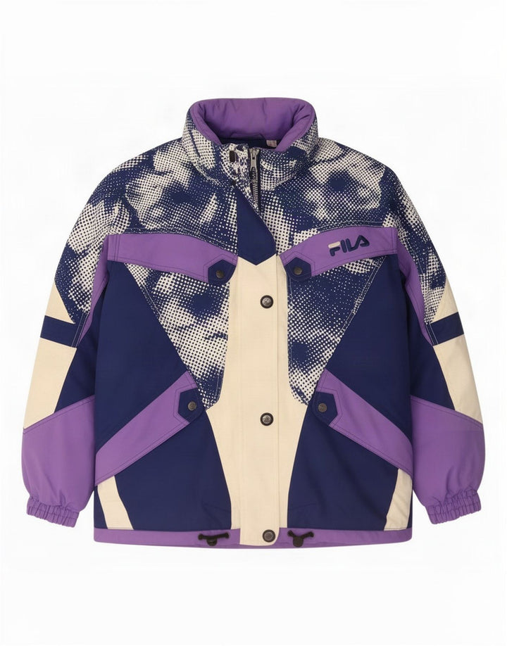 Fila Womens Oversized Ski Jacket IT 42 Medium Multicoloured Colourblock