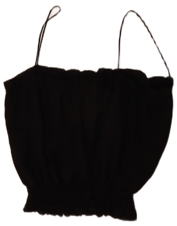 Zara Womens Cami Top UK 16 Large Black Polyester
