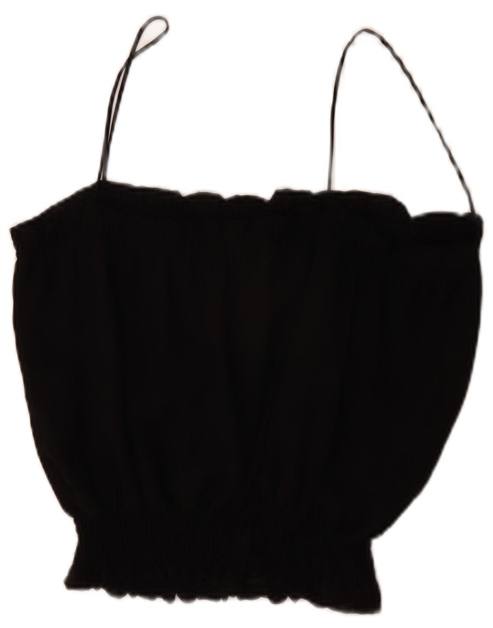 Zara Womens Cami Top UK 16 Large Black Polyester