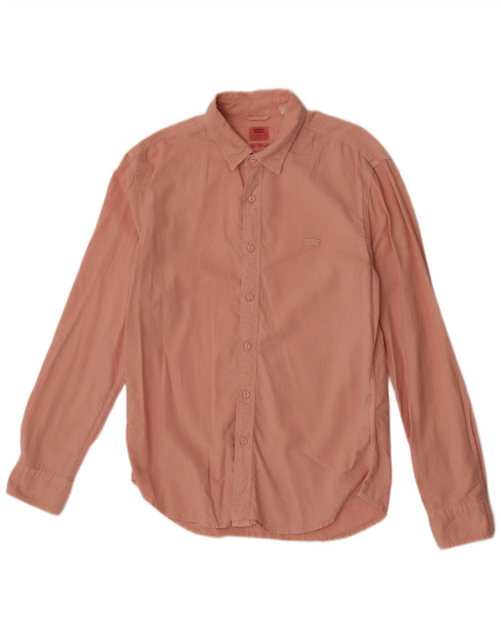 Levi's Mens Slim Fit Shirt Medium Pink Cotton