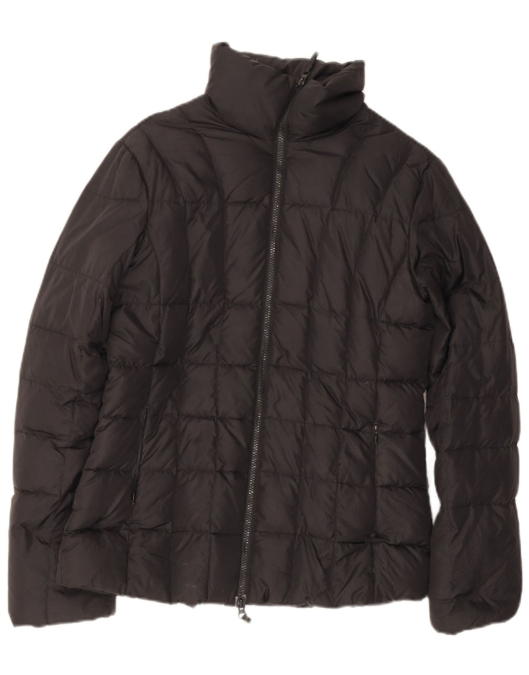 Benetton Womens Padded Jacket UK 14 Medium Black Nylon