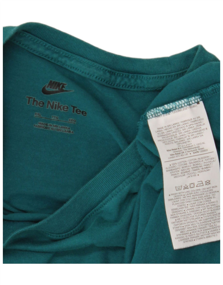 Nike Mens T-Shirt Top 2XL Turquoise Cotton