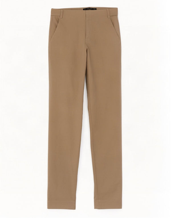 Zara Womens Slim Chino Trousers EU 36 XS W26 L27 Beige Cotton