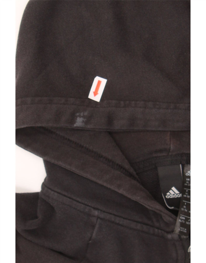 ADIDAS Womens Zip Hoodie Sweater UK 20/22 XL Black Cotton Vintage Adidas and Second-Hand Adidas from Messina Hembry 