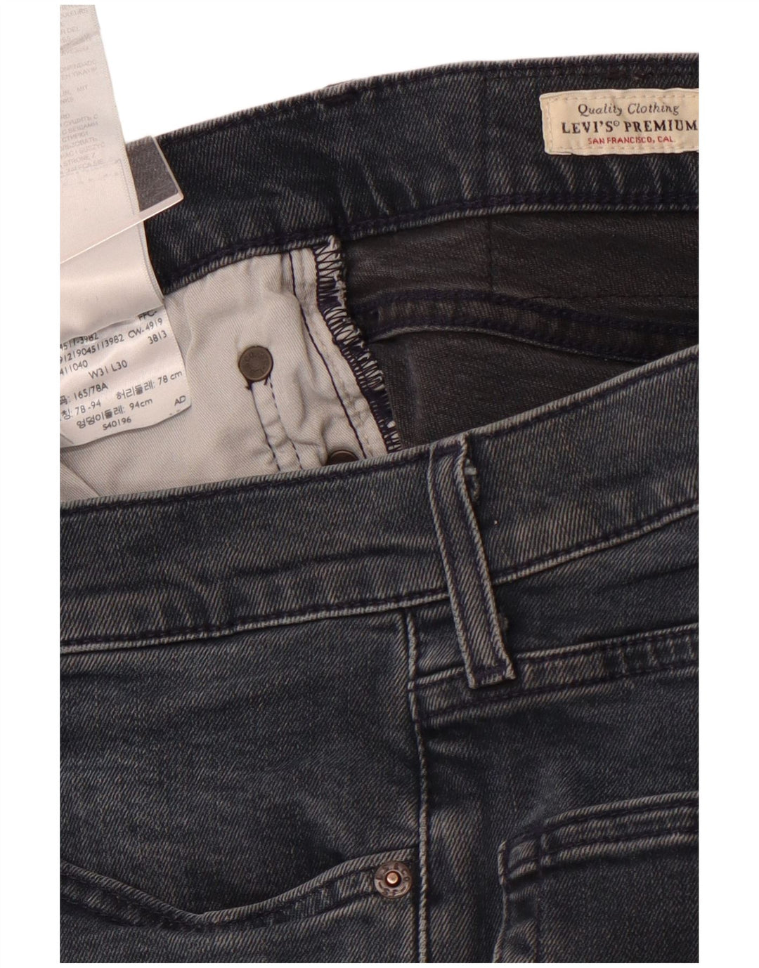 LEVI'S Womens Straight Jeans W31 L30 Navy Blue Cotton